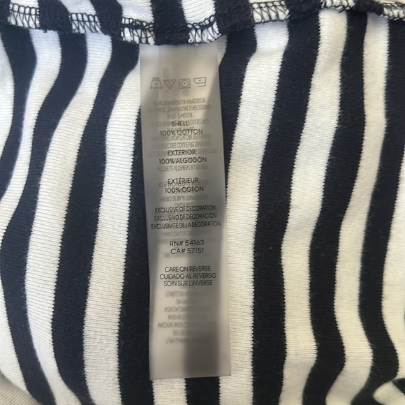 Vintage Calvin Klein Cotton Horizontal Striped Navy and White Dress, Sz. XL. - Picture 14 of 15